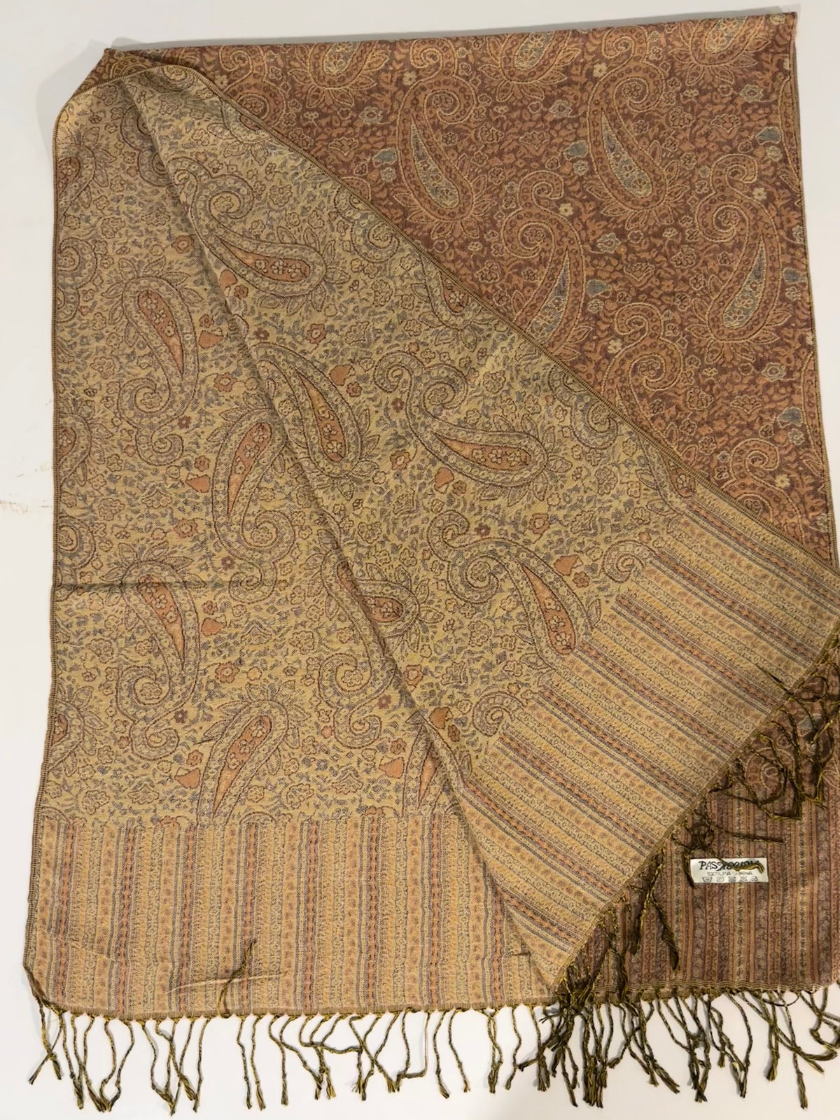 Zarqah Rose pink + Gold Pashmina
