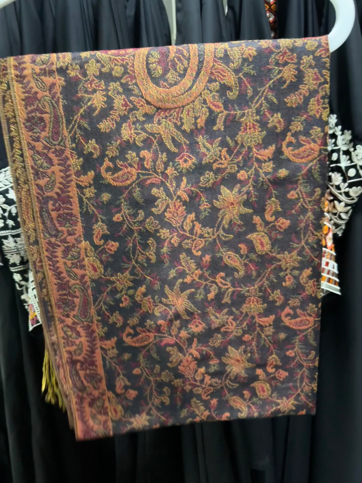 Minsha Black & Orange Pashmina