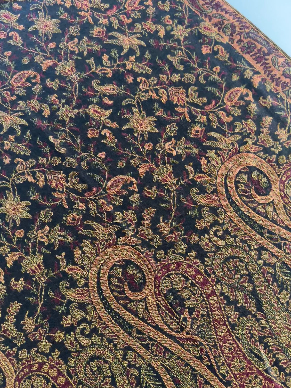 Minsha Black & Orange Pashmina