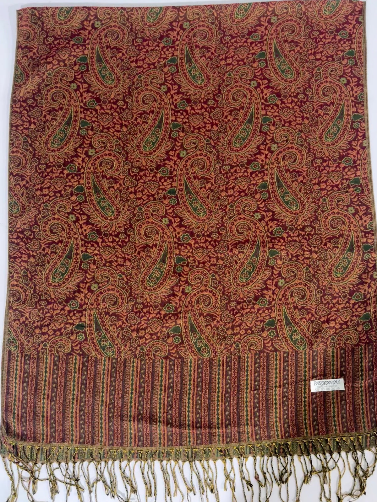 Zarqah Red+Green Pashmina