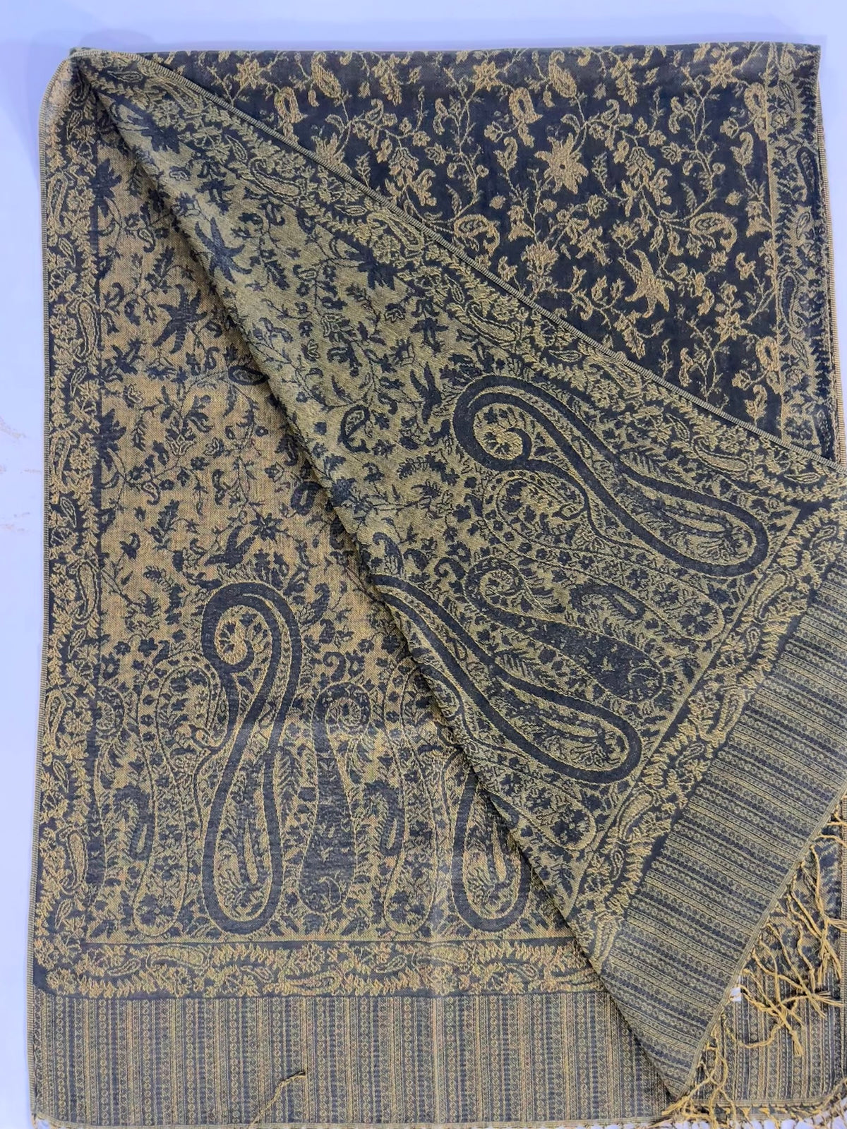 Minsha Black Pashmina