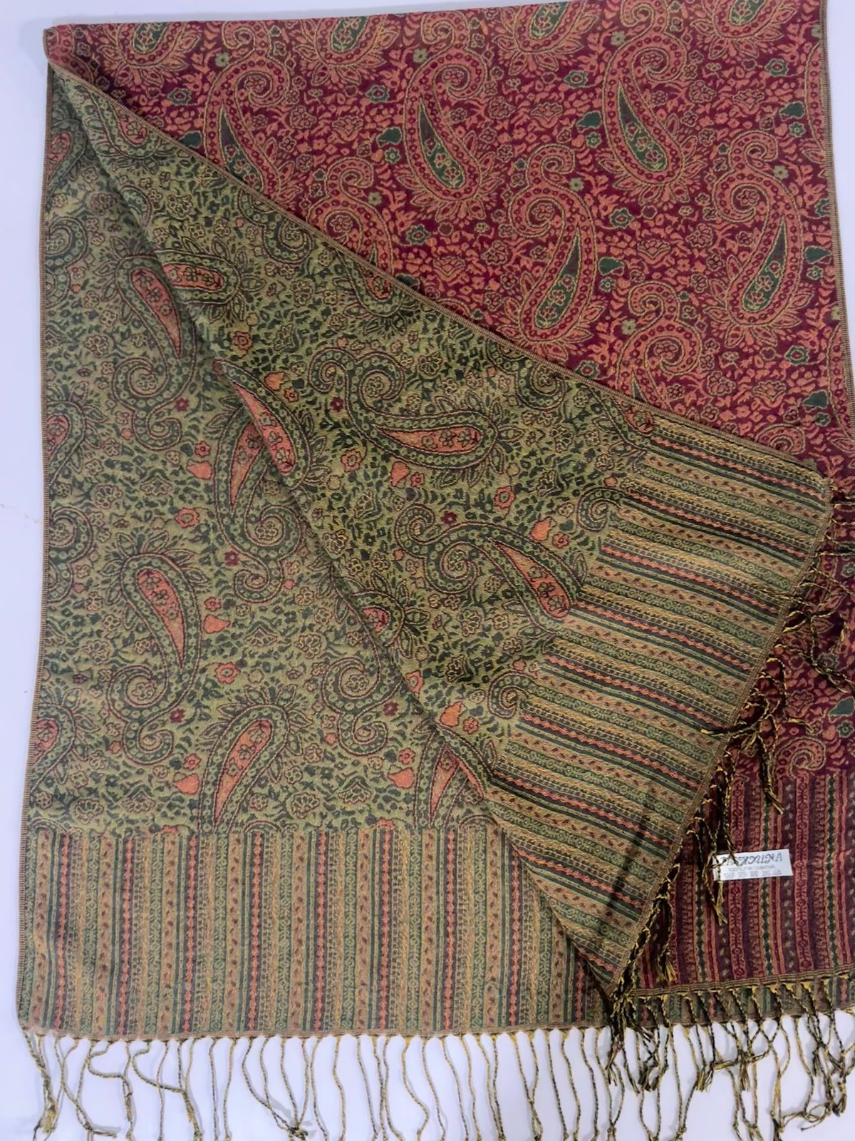 Zarqah Red+Green Pashmina