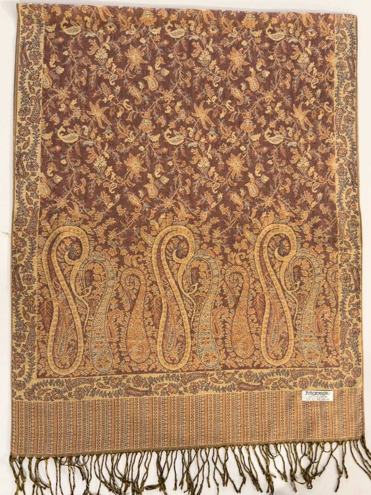 Minsha Rose Pink + Gold Pashmina