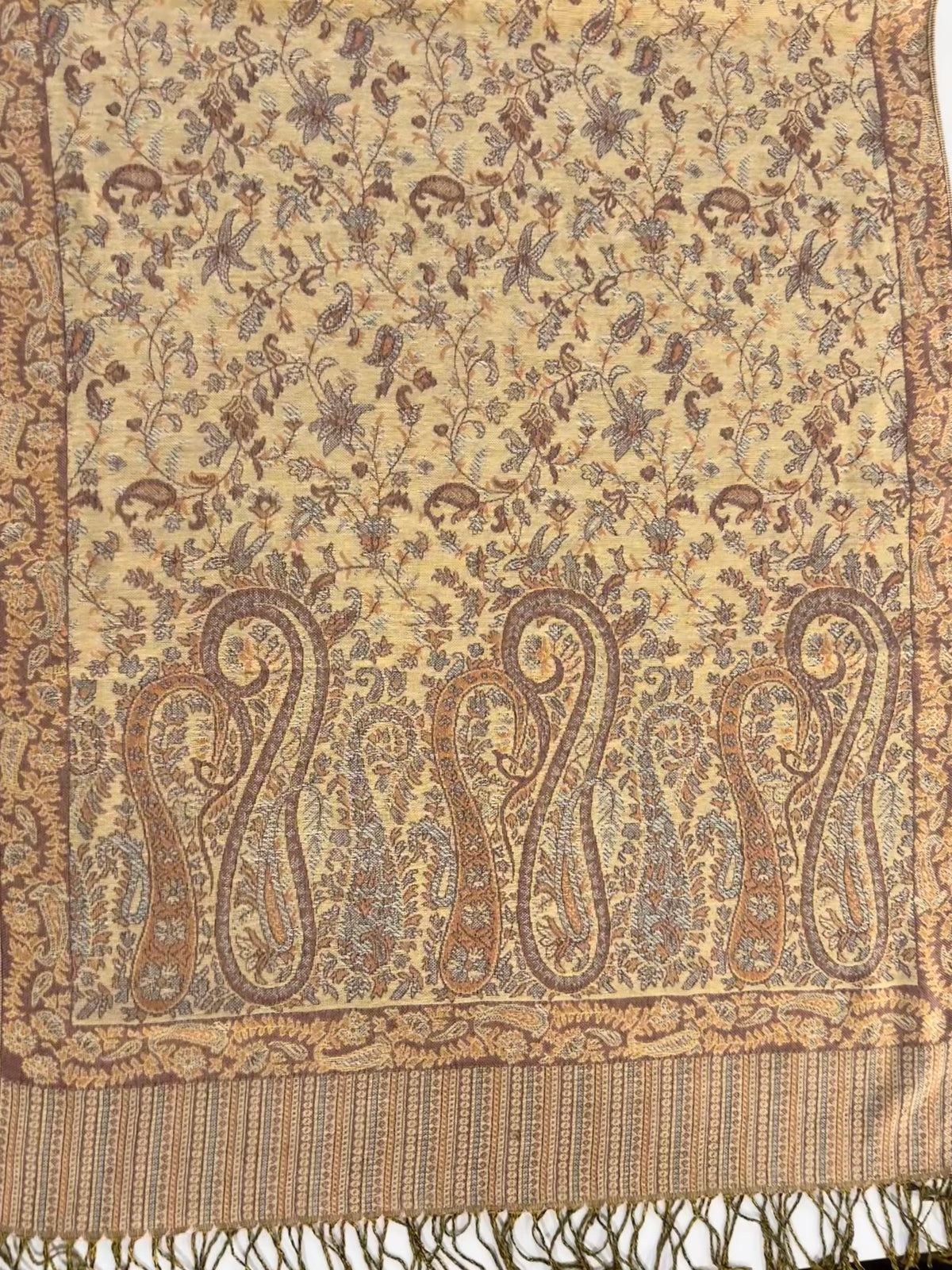 Minsha Rose Pink + Gold Pashmina