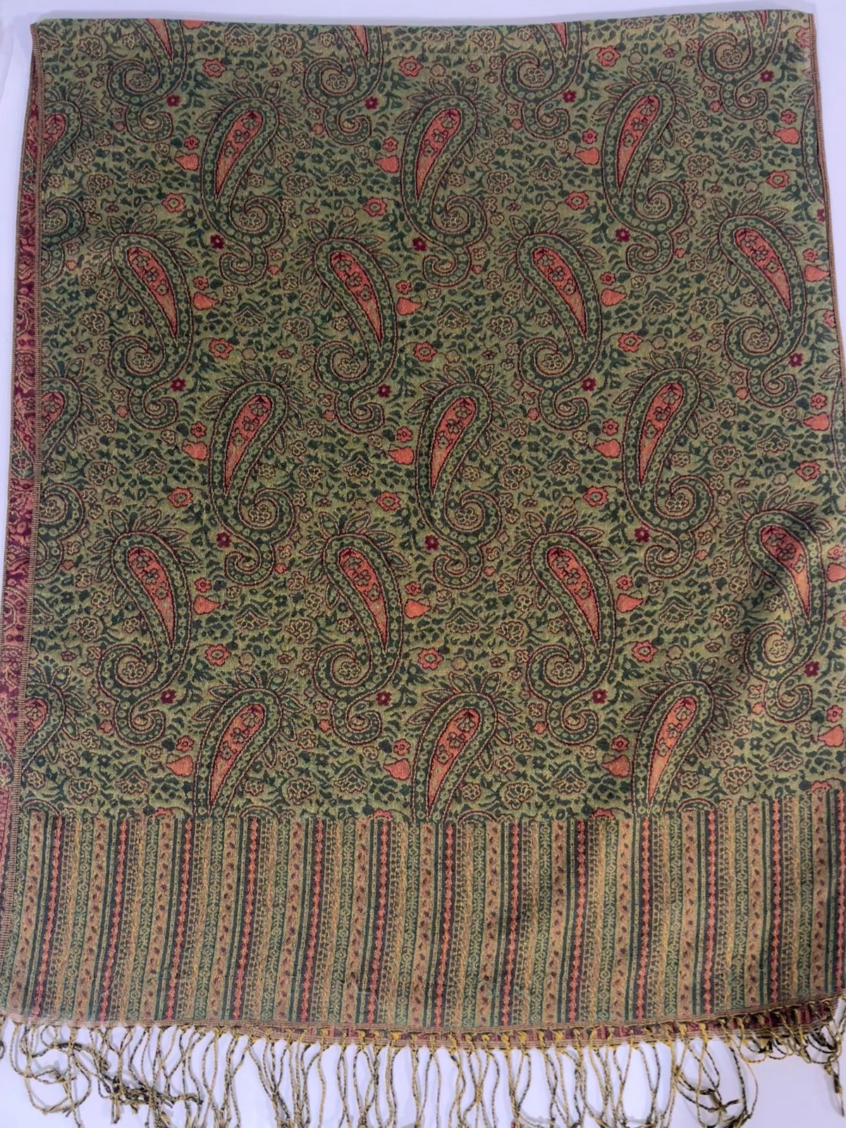 Zarqah Red+Green Pashmina