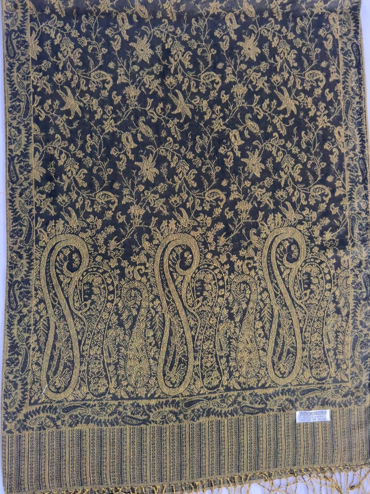 Minsha Black Pashmina