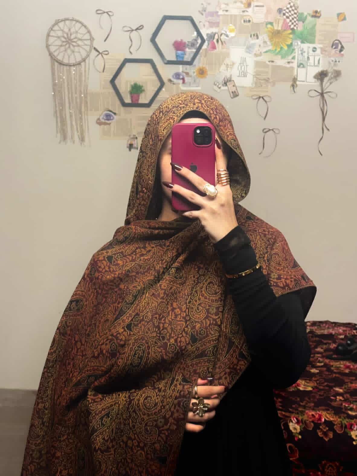 Zarqah Red+Green Pashmina