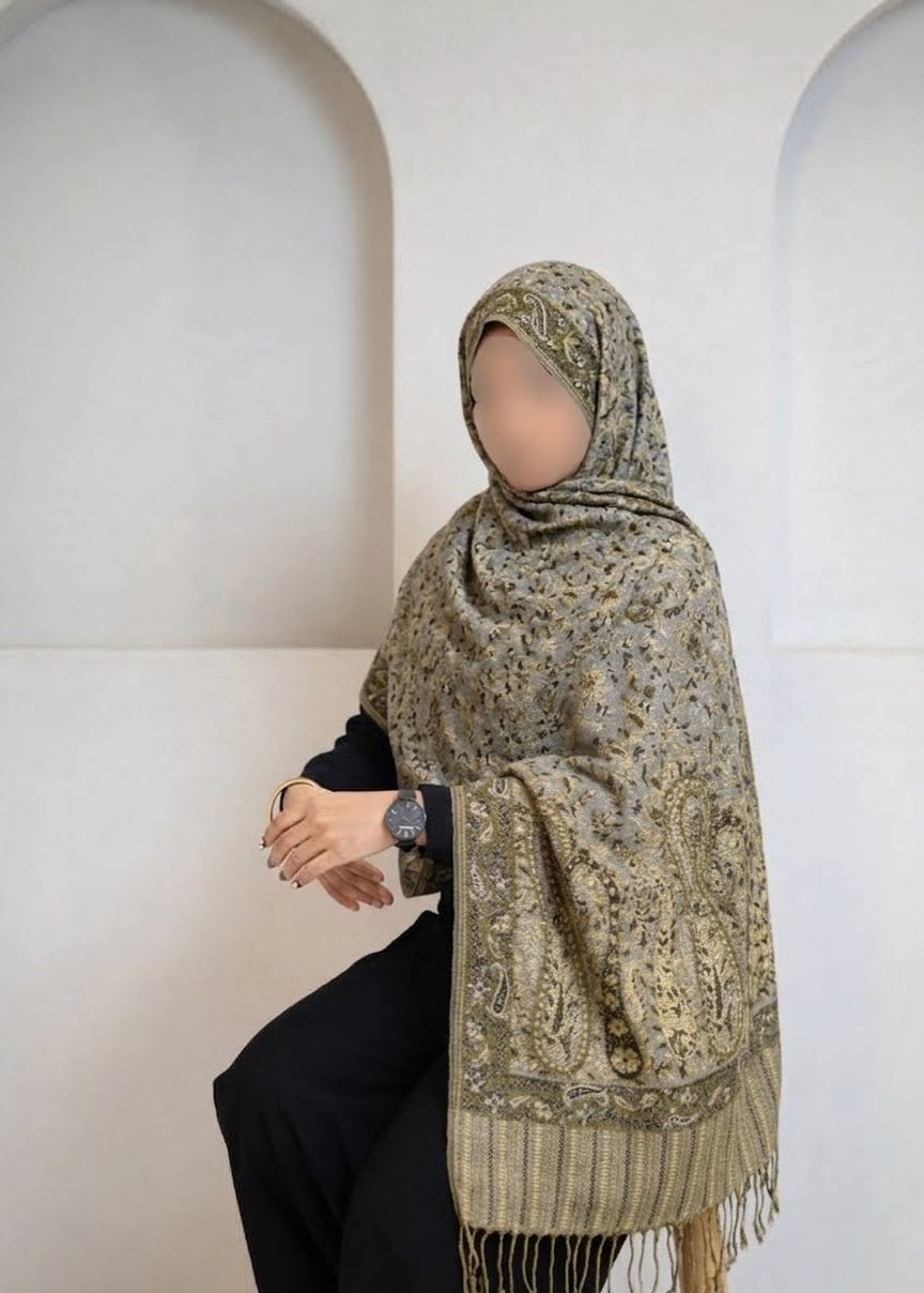 Minsha Grey Pashmina